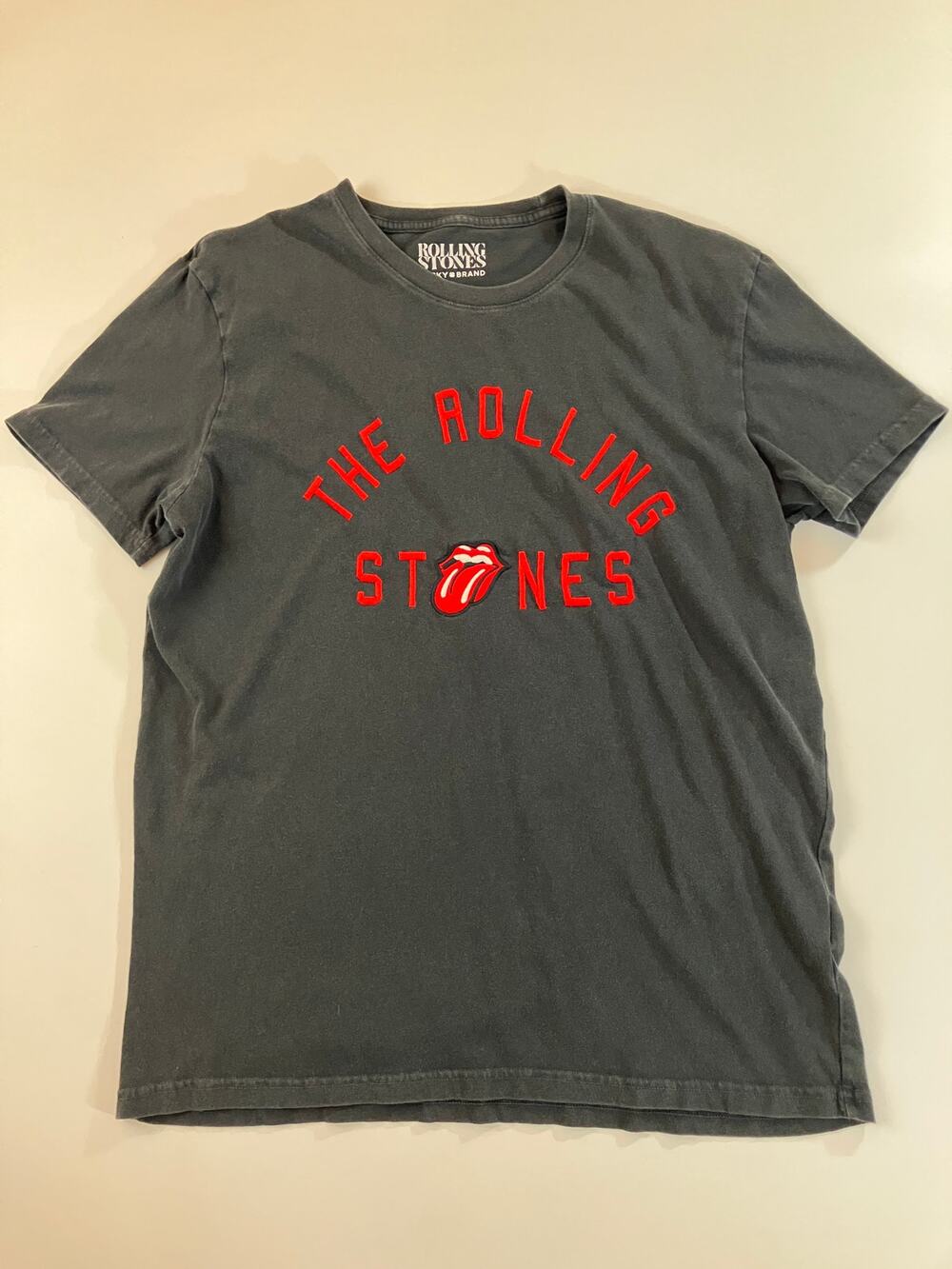 Rolling Stones x Lucky Brand Men’s L Black Embroidered Logo T Shirt 2025